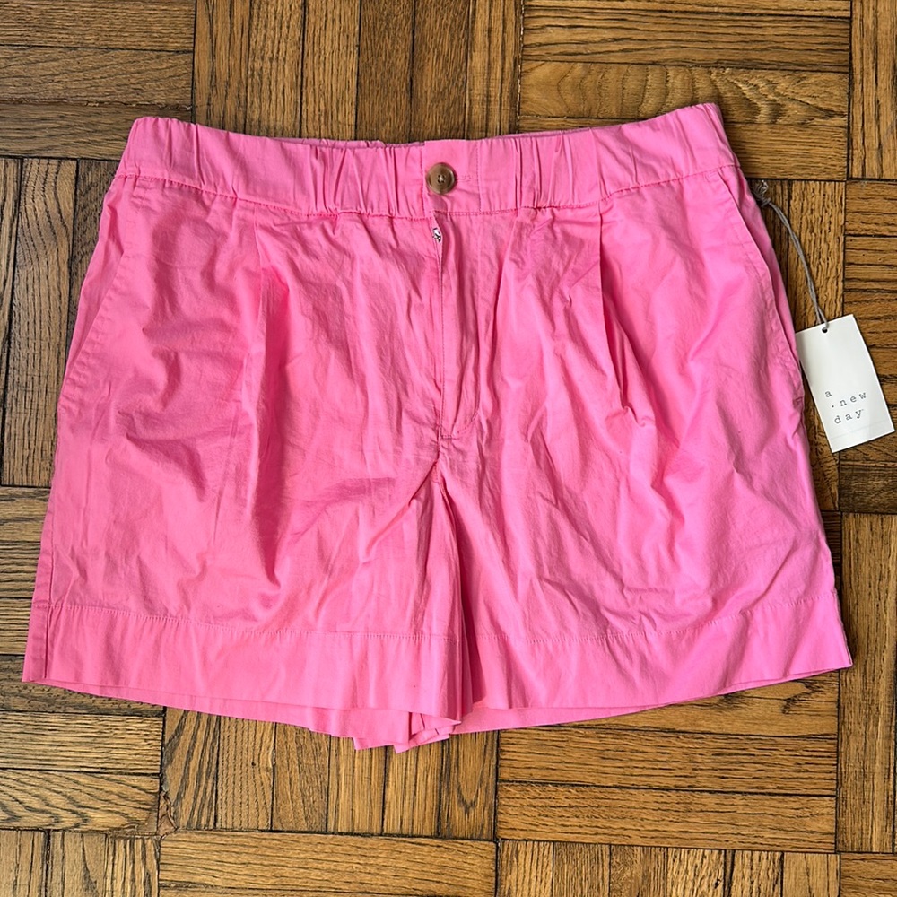 A New Day Pink Cotton Shorts Size M NWT